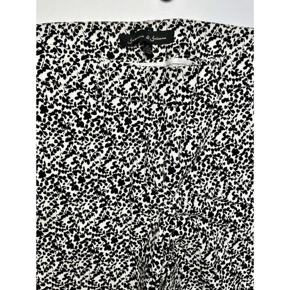 Jasmine and Juliana Women's Skinny Floral Pants Black and White Medium Size 8 - Picture 4 of 5